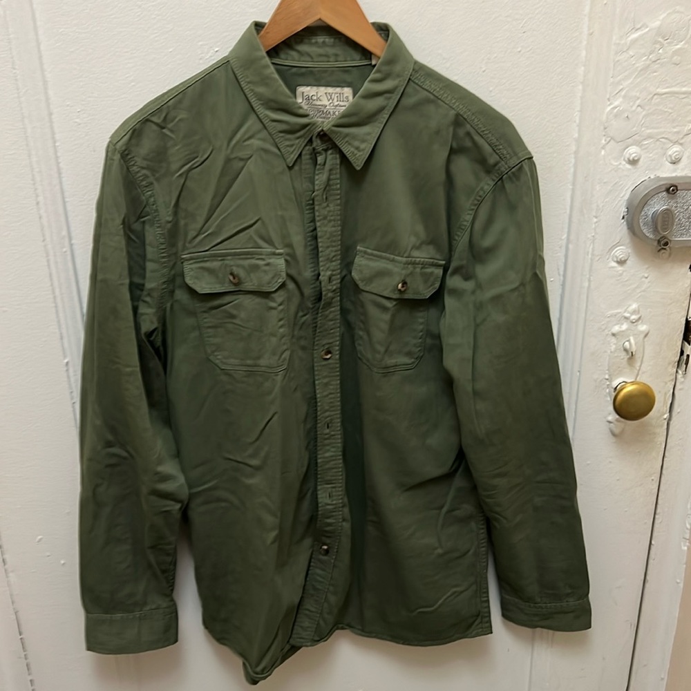 Jack Wills medium army green buttoned shirt